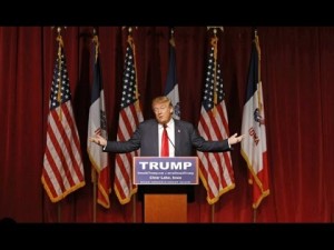 Donald Trump addresses supporters in Clear Lake, Iowa