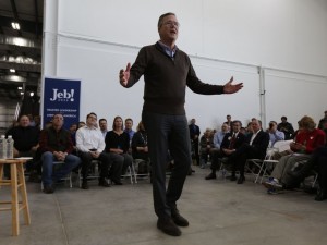 Republican presidential candidate Jeb Bush speaks at a campaign stop at Brownell's Firearms Manufacturing in Grinnell, Tuesday, Jan. 12, 2016.  Rachel Mummey/The Register