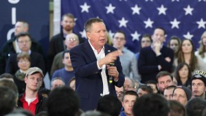Gov. Kasich speaking at a town hall in Greece, New York on Friday, April 9.