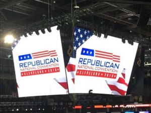 Interior signs in RNC showing large screens with RNC logo
