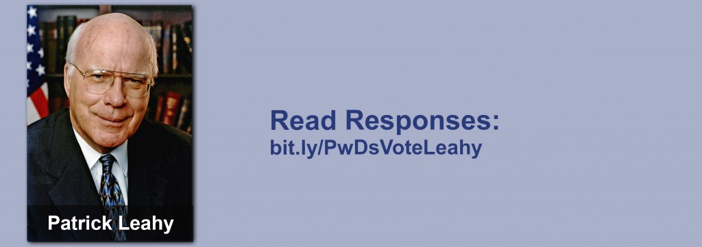 Click on the image to view all of Patrick Leahy's answers to the questionnaire.