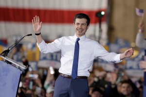 Mayor Pete Buttigieg announces presidential campaign to a large crowd in South Bend, Indiana.