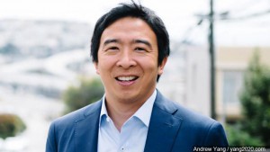 Andrew Yang smiles for the camera