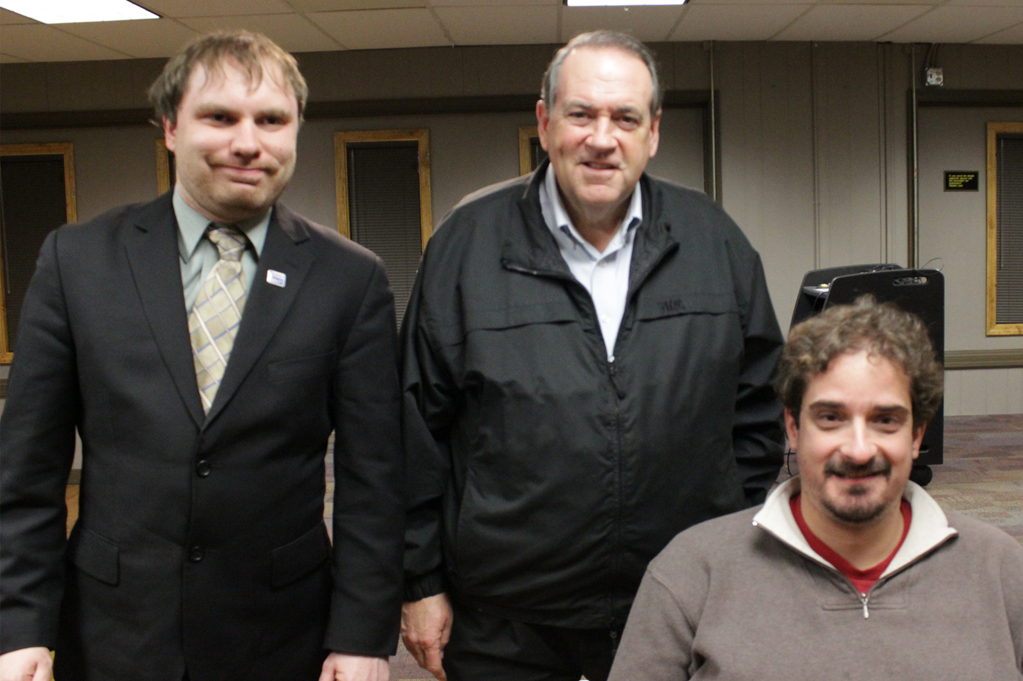 In January, James and Ben met Gov. Mike Huckabee in Iowa.