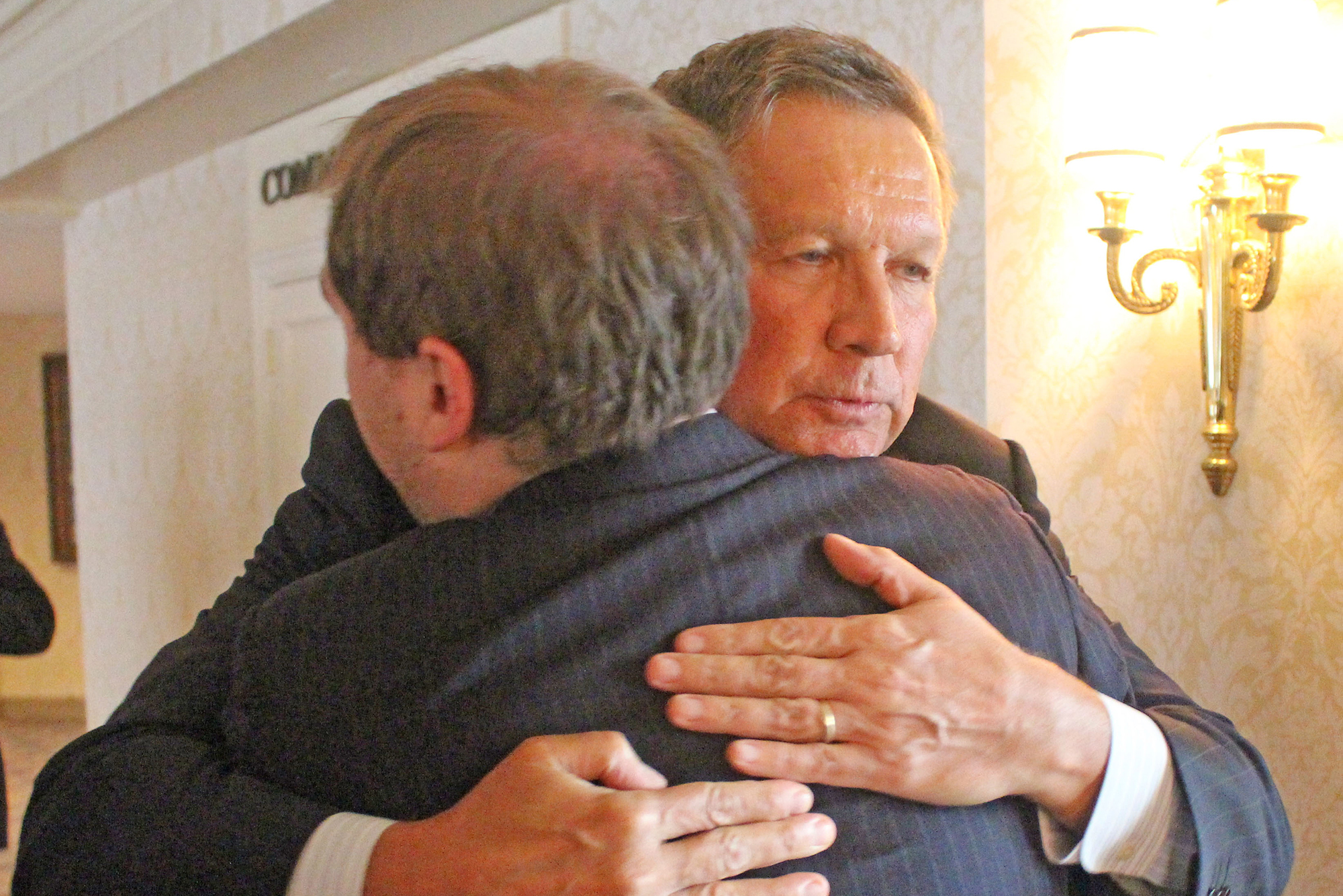 During the summer, Gov. John Kasich hugged James after having a conversation about Autism and Asperger's, which James has.