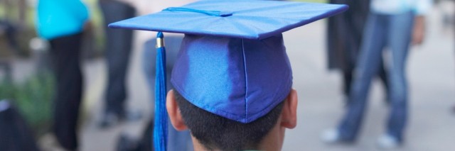Rear view of graduate