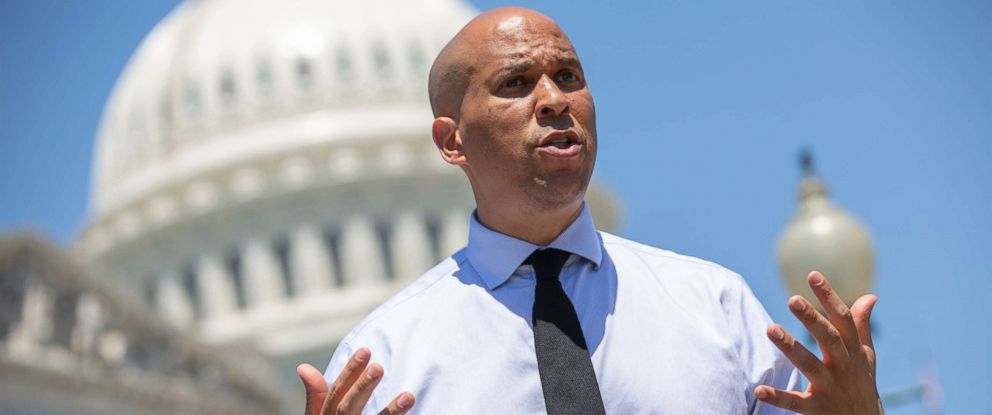 Booker in front of the capitol building