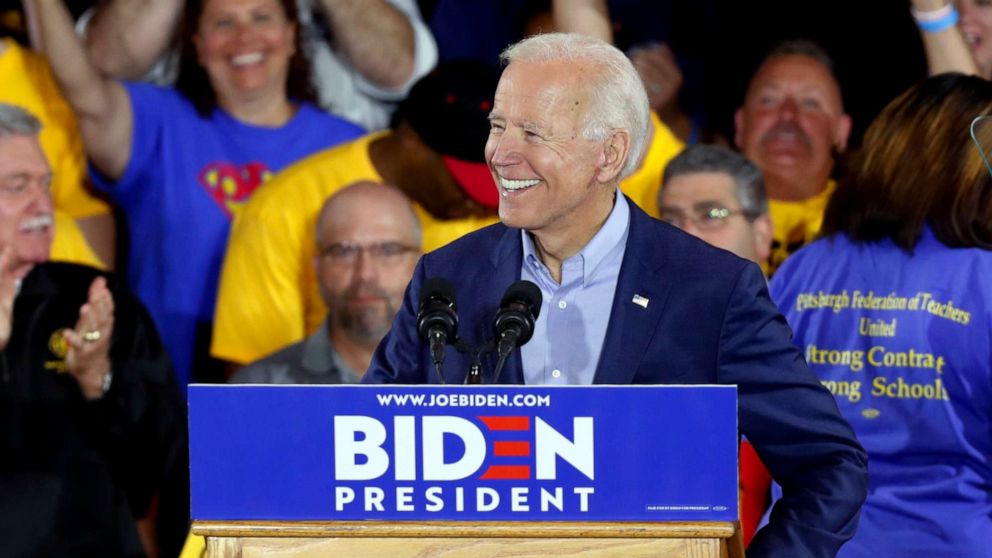 Biden speaks at his first presidential campaign rally