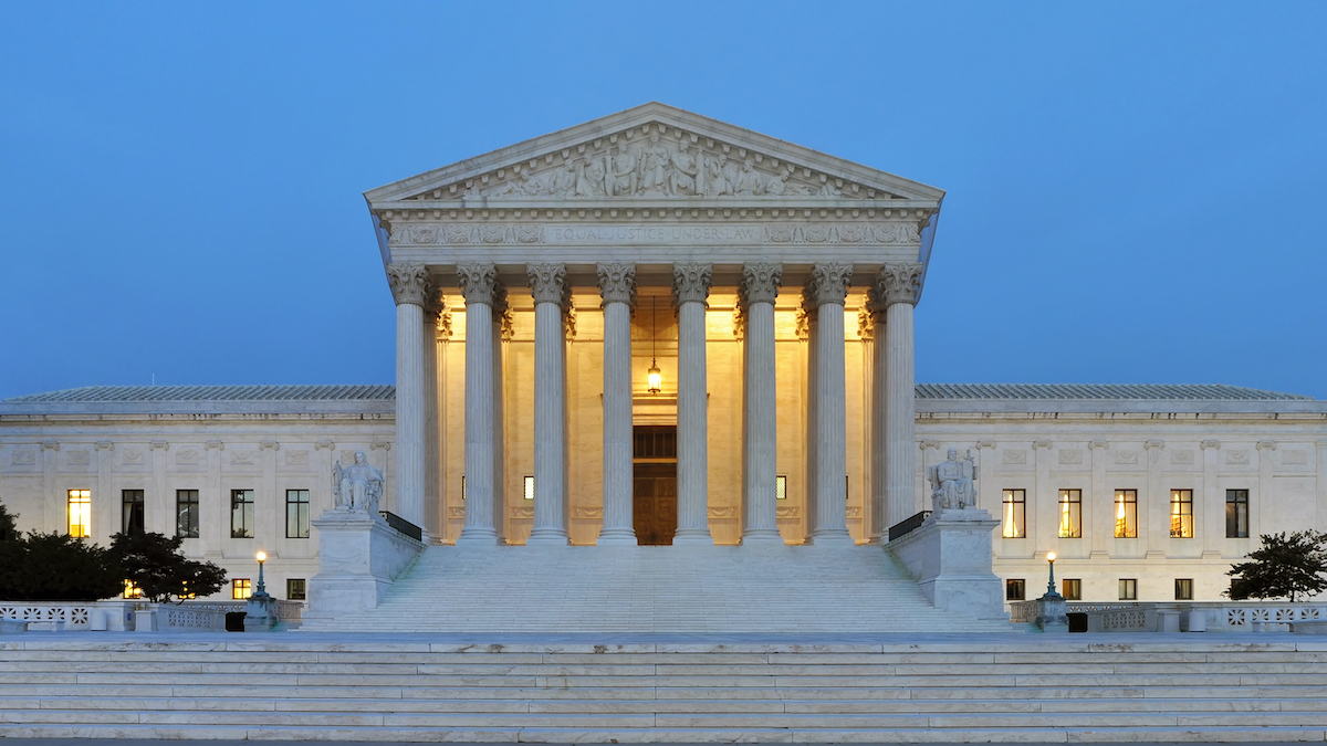 The United States Supreme Court building and steps.