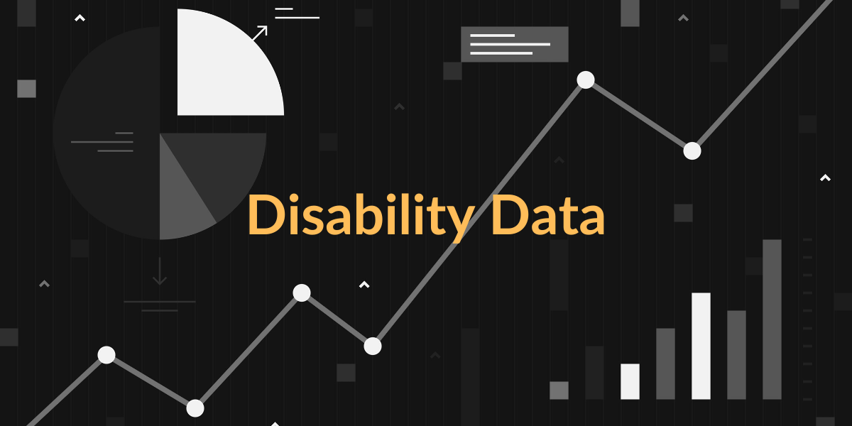 collage of Graphs and charts. Text: Disability Data
